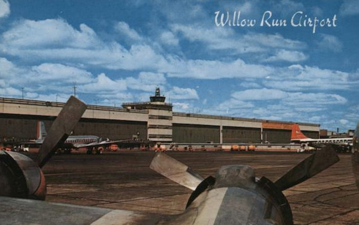 Willow Run Airport - Old Postcard (newer photo)
